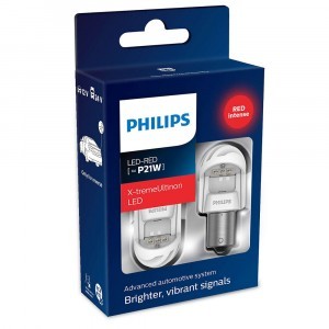 Комплект светодиодов Philips P21W X-tremeUltinon LED gen2 - 11498XURX2 (красный)