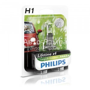 Галогеновые лампы Philips H1 LongLife EcoVision - 12258LLECOB1 (блистер)