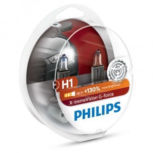 Philips H1 X-tremeVision G-force (+130%) - 12258XVGS2 (пласт. бокс)