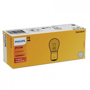 Галогеновые лампы Philips PY21W Standard Vision - 12496NACP#10 (сервис. упак.)
