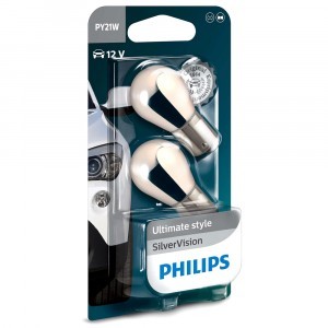 Комплект ламп накаливания Philips PY21W SilverVision - 12496SVB2 (блистер)