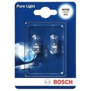 Галогеновые лампы Bosch W5W Pure Light - 1 987 301 026