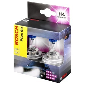 Галогеновые лампы Bosch H4 Plus 90 - 1 987 301 074 (диз. упак. x2)
