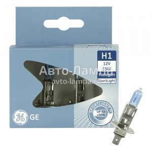 Комплект галогеновых ламп General Electric H1 SportLight (+50%) - 50310NHSU-99668 (карт. короб.)