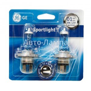 Галогеновые лампы General Electric H4 SportLight (+50%) - 50440SPU-97132 (блистер)