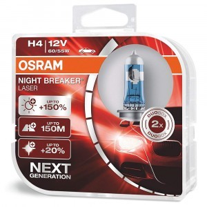Галогеновые лампы Osram H4 Night Breaker Laser Next Generation - 64193NL-HCB (пласт. бокс)