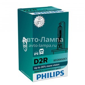 Штатная ксеноновая лампа Philips D2R Xenon X-TremeVision gen2 - 85126XV2C1 (карт. короб.)