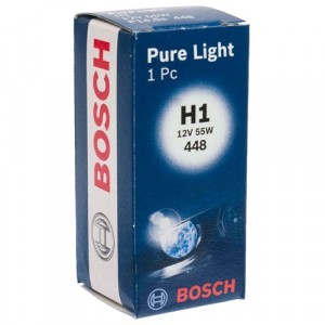 Галогеновые лампы Bosch H1 Pure Light - 1 987 302 011 (карт. короб.)