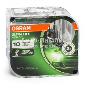 Штатные ксеноновые лампы Osram D2S Xenarc Ultra Life - 66240ULT-HCB (пласт. бокс)