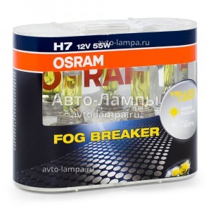 Комплект галогеновых ламп Osram H7 Fog Breaker (+60%) - 62210FBR