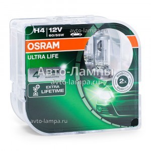 Галогеновые лампы Osram H4 Ultra Life - 64193ULT-HCB (пласт. бокс)