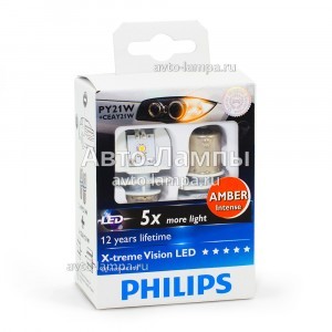 Светодиоды Philips PY21W X-Treme Vision LED с обманками - 12764X2