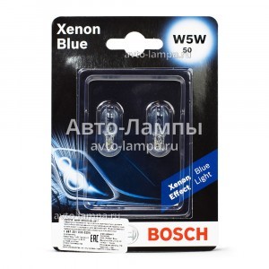 Комплект ламп накаливания Bosch W5W Xenon Blue - 1 987 301 033