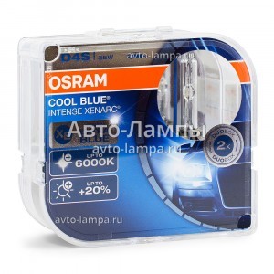 Штатные ксеноновые лампы Osram D4S Cool Blue Intense (+20%) - 66440CBI-HCB (пласт. бокс)