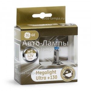 Комплект галогеновых ламп General Electric H1 Megalight Ultra +130% - 50310XNU-93039914 (карт. короб.)