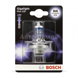 Галогеновые лампы Bosch H4 Gigalight Plus 120 - 1 987 301 109 (блистер)