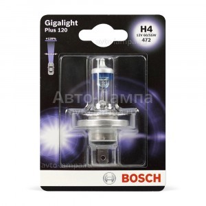 Галогеновая лампа Bosch H4 Gigalight Plus 120 - 1 987 301 109 (блистер)