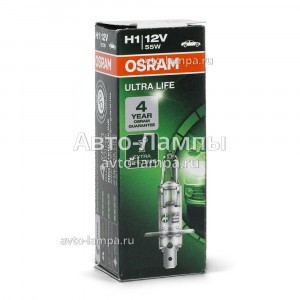 Галогеновые лампы Osram H1 Ultra Life - 64150ULT (карт. короб.)