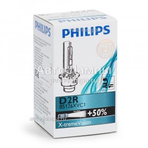 Штатные ксеноновые лампы Philips D2R X-Treme Vision (+50%) - 85126XVC1 (карт. короб.)